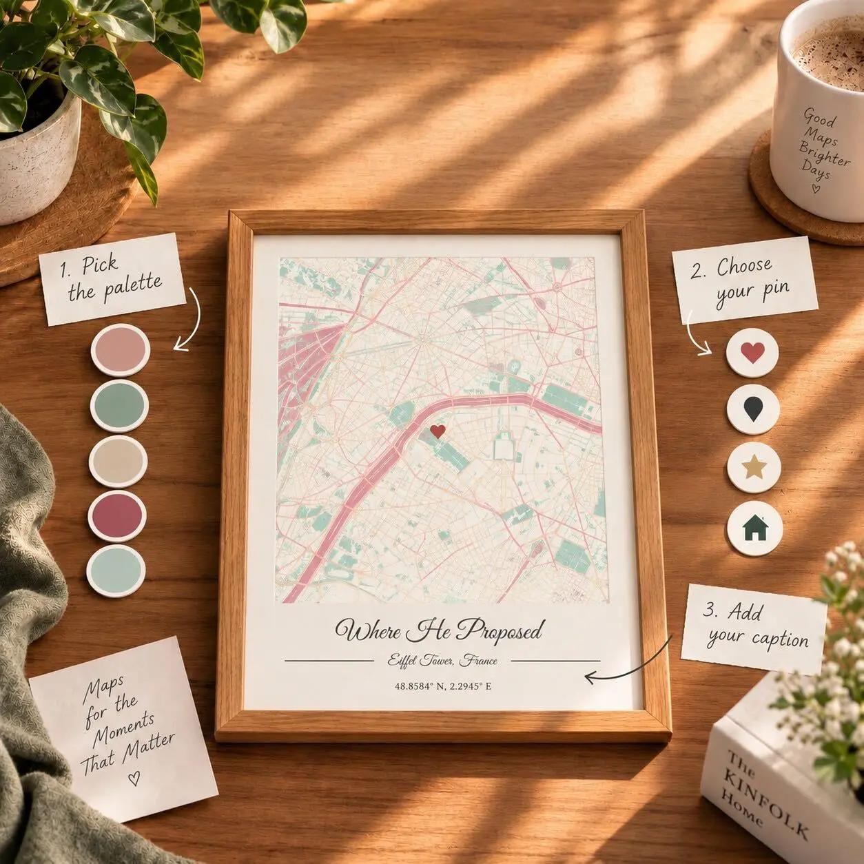 Customizing a map design on a tablet